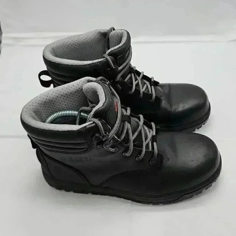 Avenger Women's Leather Lace Up Round Toe Reflex Ankle Work Boots  Black Size 8 - Picture 2 of 10